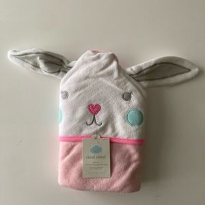 Cloud Island Bunny Infant Hooded Towel (New With Tags)